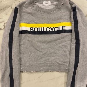 Soulcycle distressed crew neck